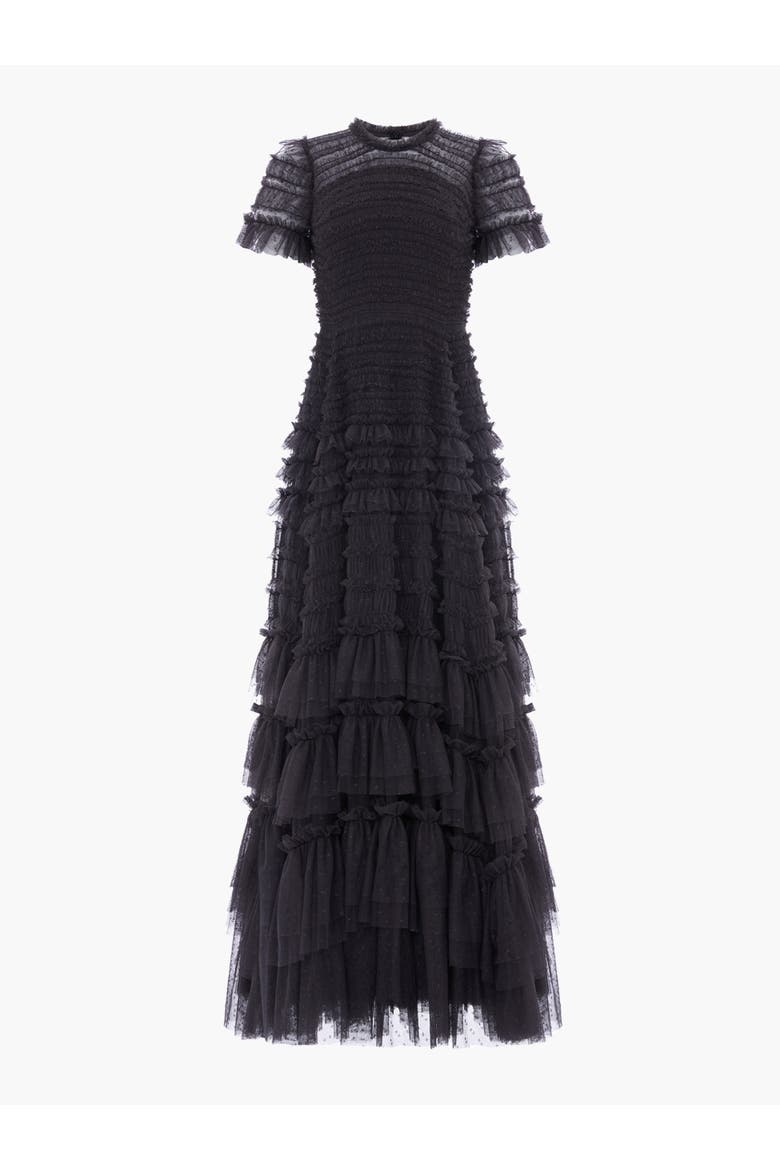 Valentine Ruffle Maxi Gown, Alternate, color, Graphite
