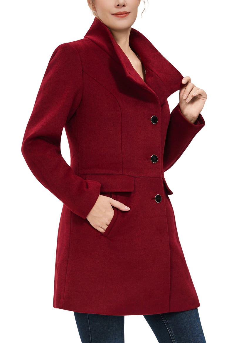 Women's Olivia Wool Blend Walking Coat, Alternate, color, Wine