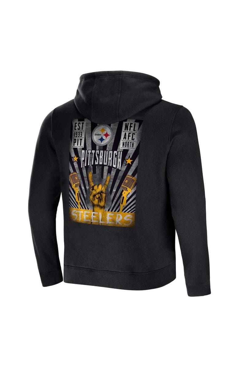 NFL X DARIUS RUCKER Men's NFL x Darius Rucker Collection by Fanatics Black Pittsburgh Steelers Rocker Full-Zip Hoodie, Alternate, color,