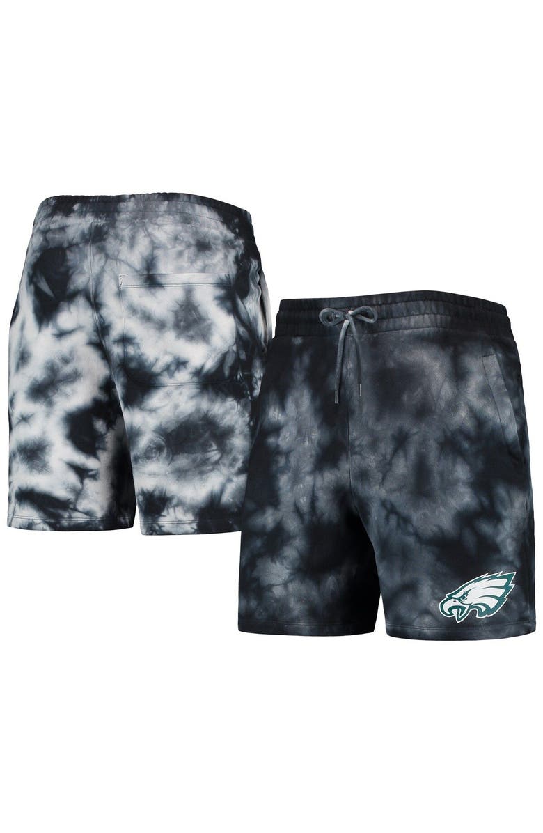 New Era Men's New Era Black Philadelphia Eagles Tie-Dye Shorts, Main, color,
