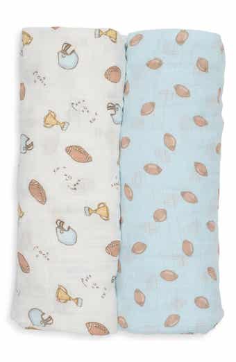 KYLE AND DEENA 2-Pack Football Print Cotton Muslin Blankets