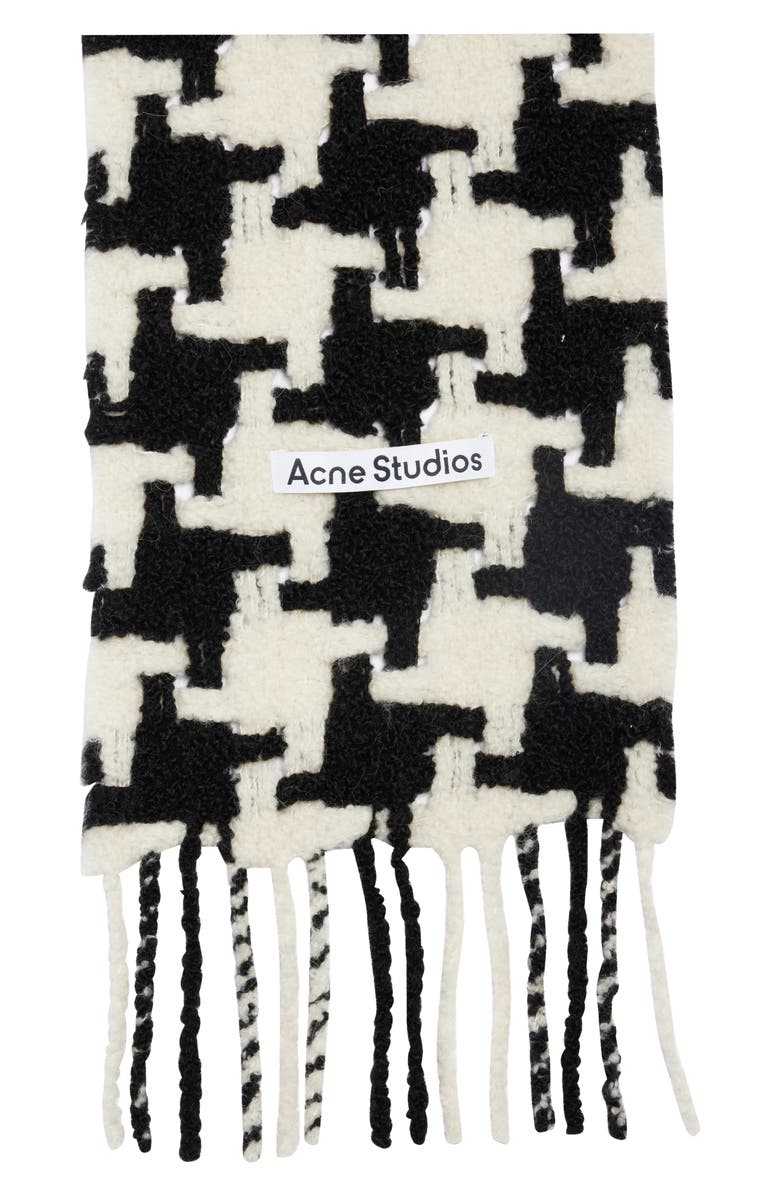 Acne Studios Houndstooth Check Alpaca Blend Scarf, Alternate, color, 