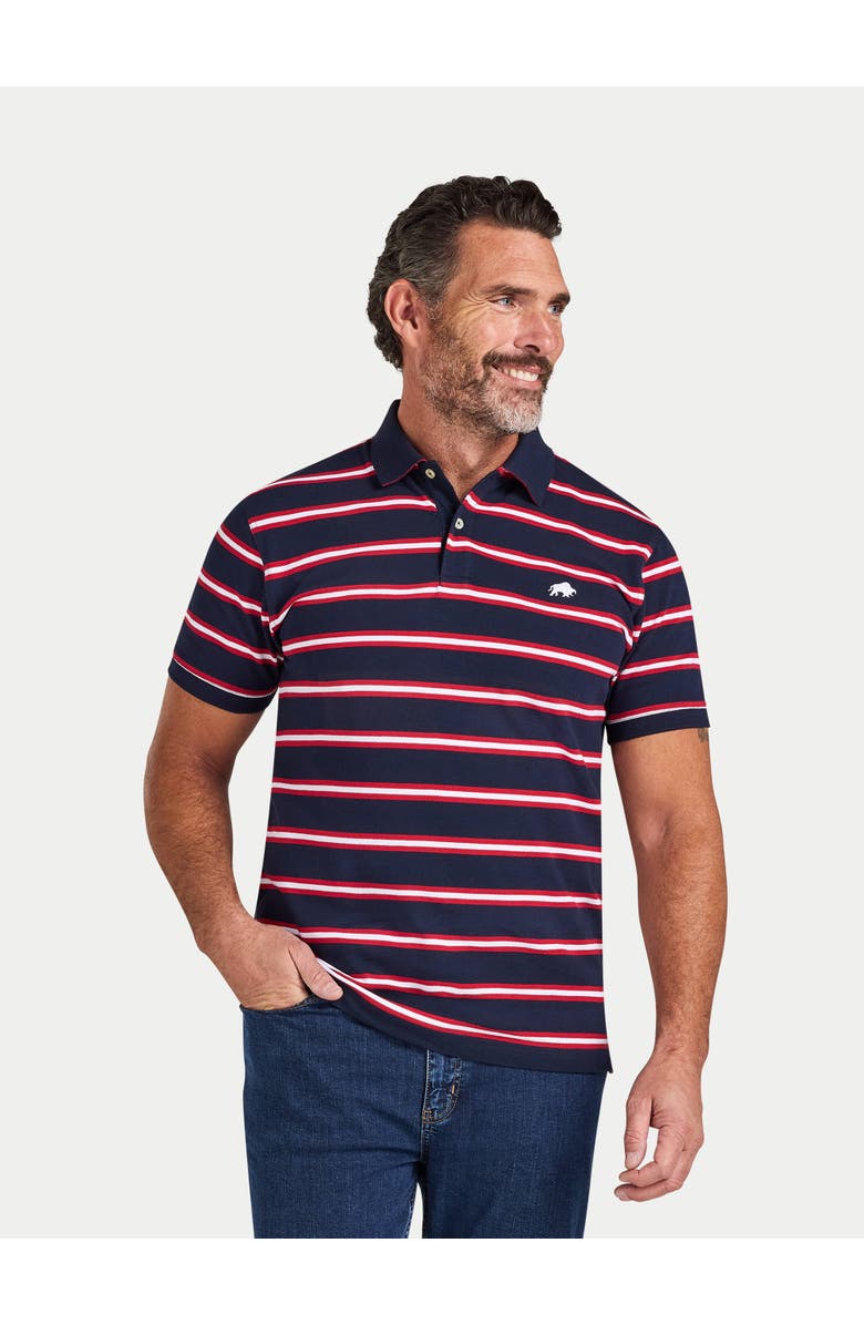 Raging Bull Triple Stripe Pique Polo Shirt, Alternate, color, Red