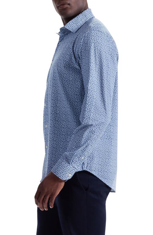 Bugatchi James Ooohcotton® Floral Button-up Shirt In Blue