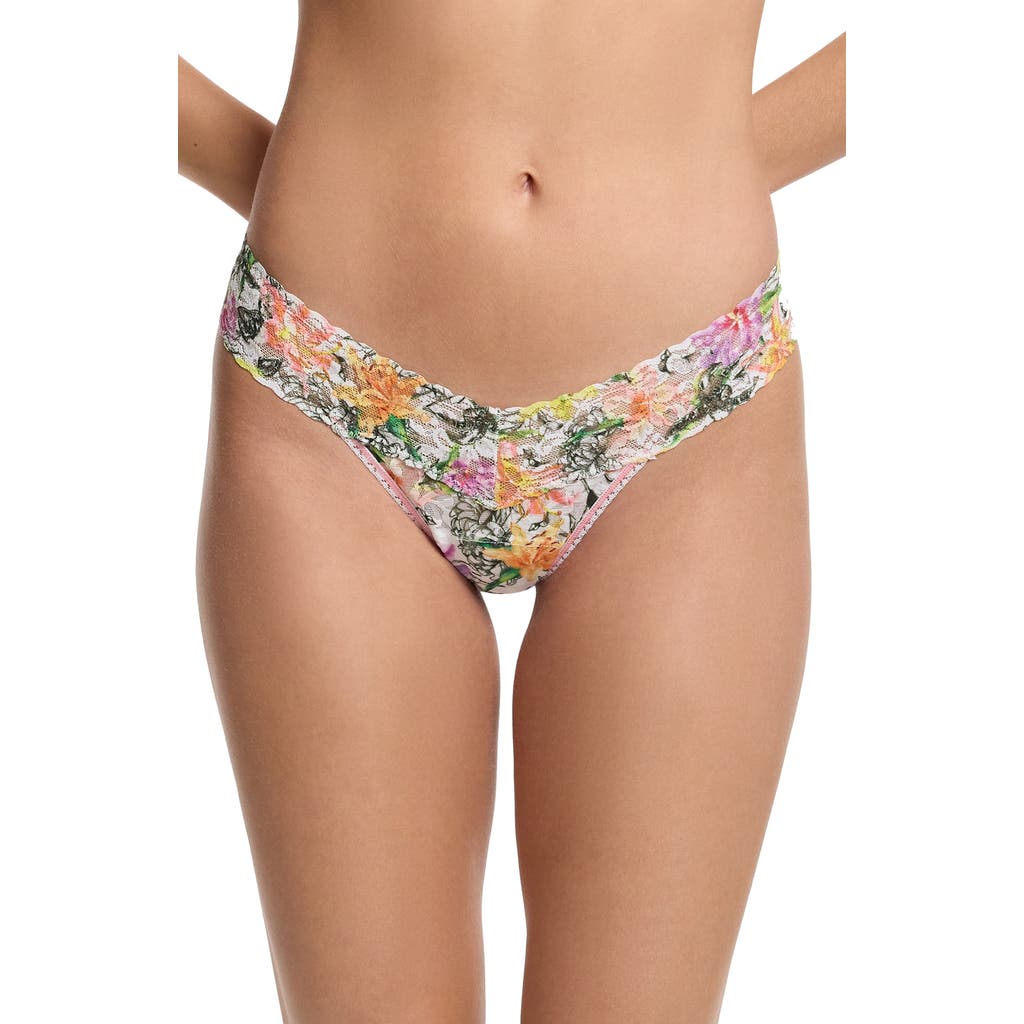 Shop Hanky Panky Print Low Rise Thong In Botany White
