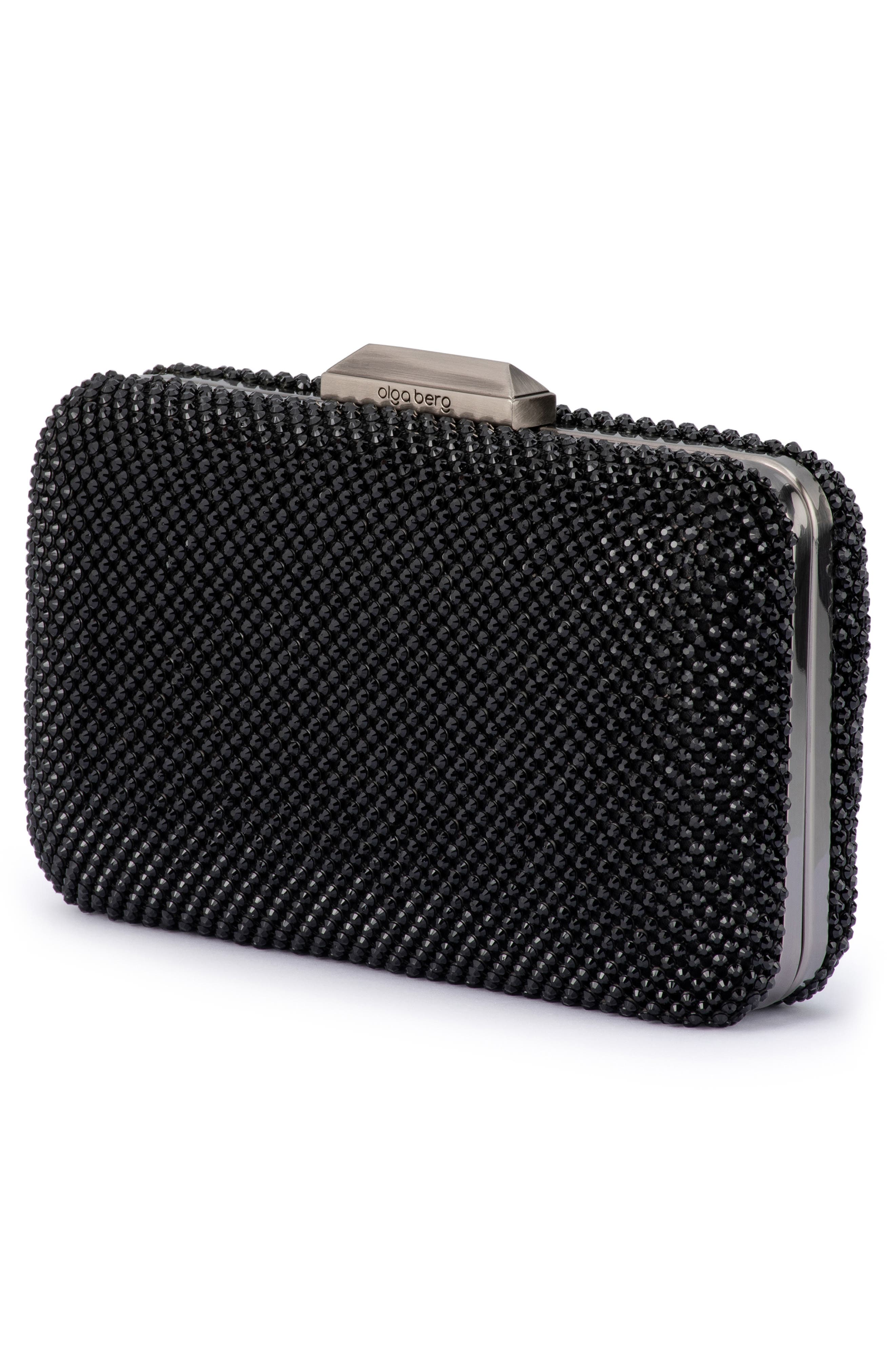 Olga Berg Ronny Crystal Mesh Frame Clutch, Alternate, color, 