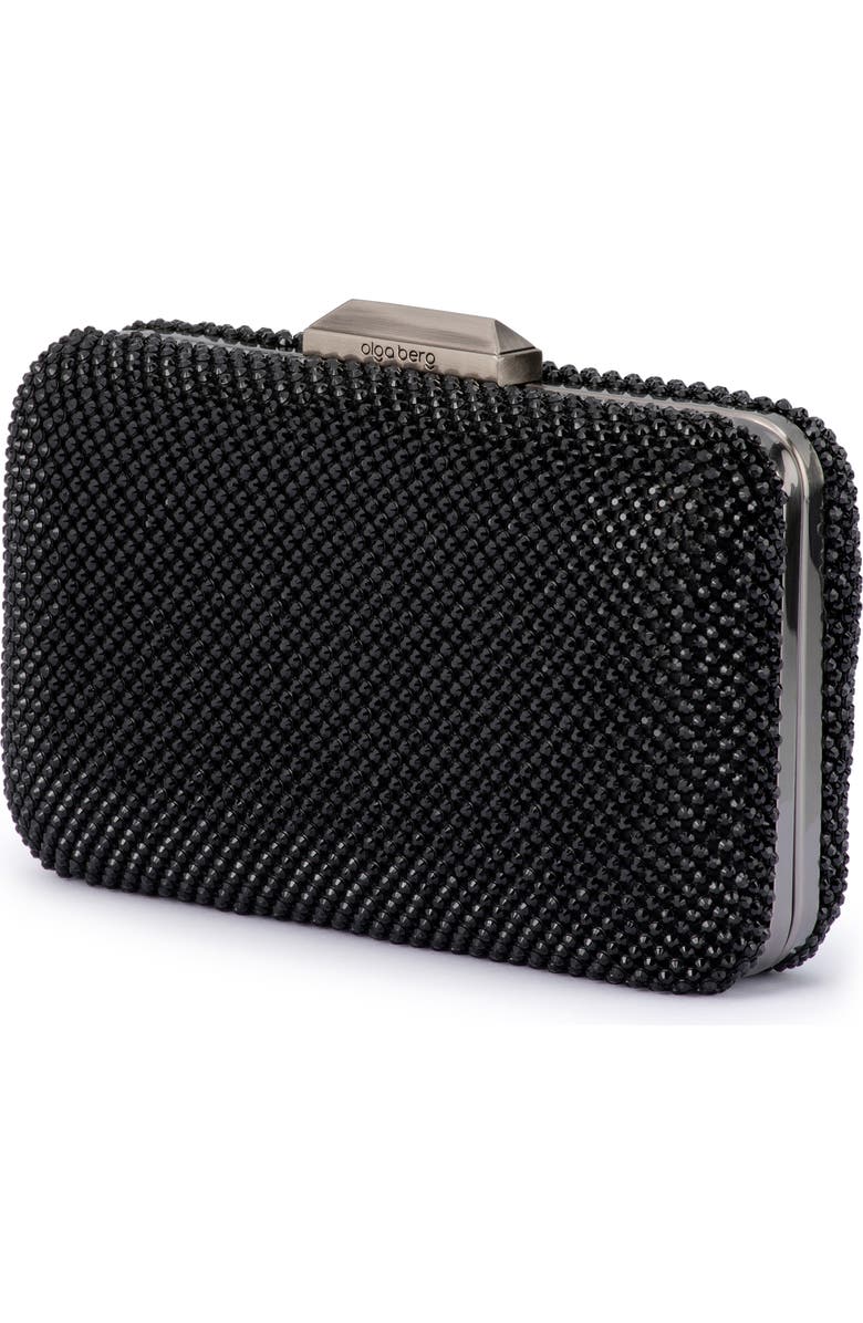 Olga Berg Ronny Crystal Mesh Frame Clutch, Alternate, color,