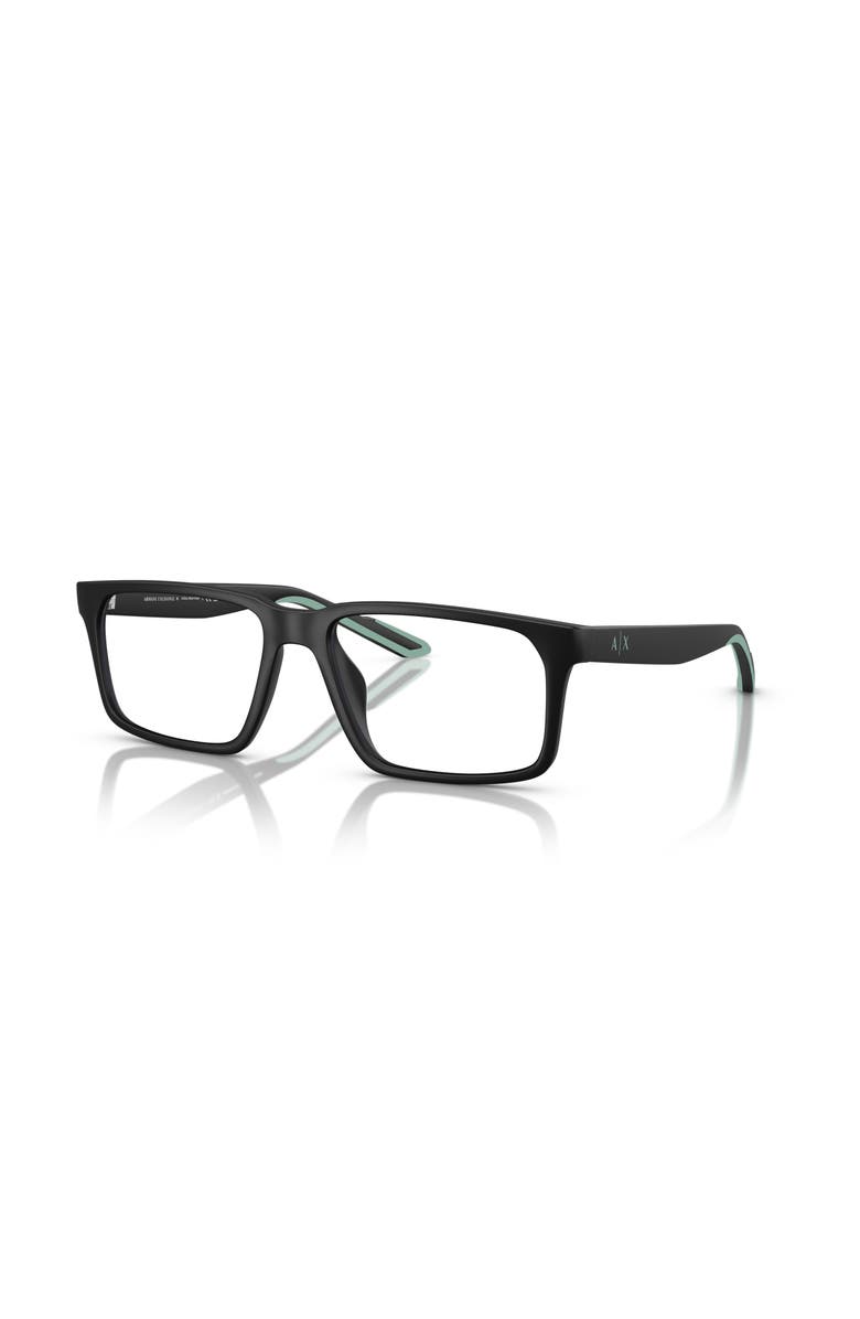 Armani Exchange 55mm Rectangle optical glasses, Main, color, Black