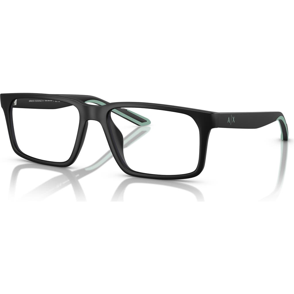 Armani Exchange 55mm Rectangle Optical Glasses In Black