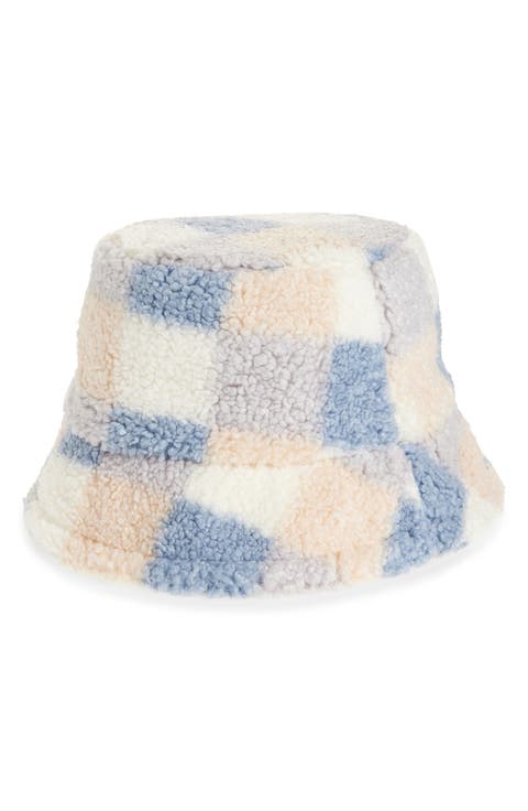 Plaid Fleece Bucket Hat