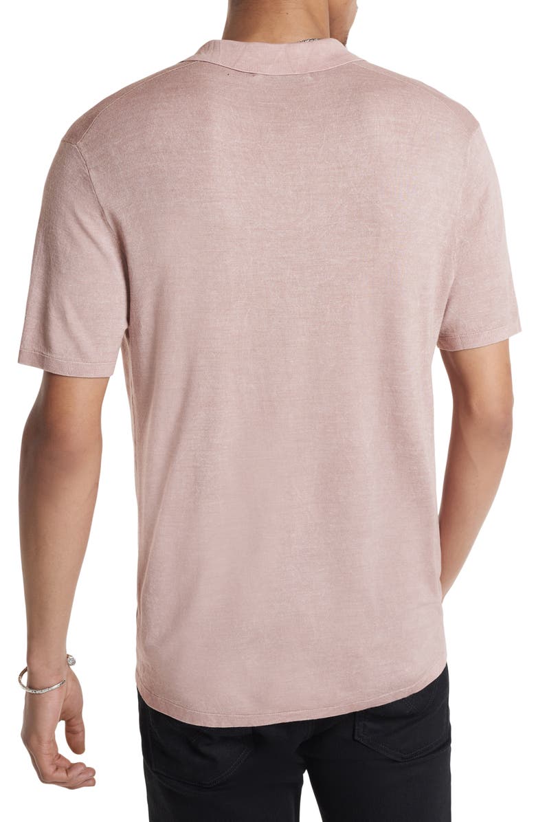 John Varvatos Chatham Regular Fit Textured Wool Blend Polo, Alternate, color, Antique Pink