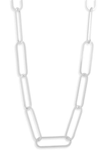 Shop Nordstrom Rack Flat Paperclip Chain Link Necklace In Silver