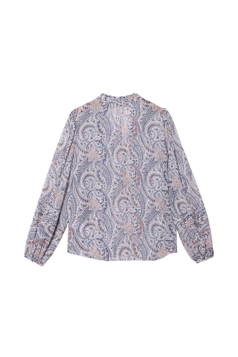 Paisley Print Blouse, Alternate, color, Camel