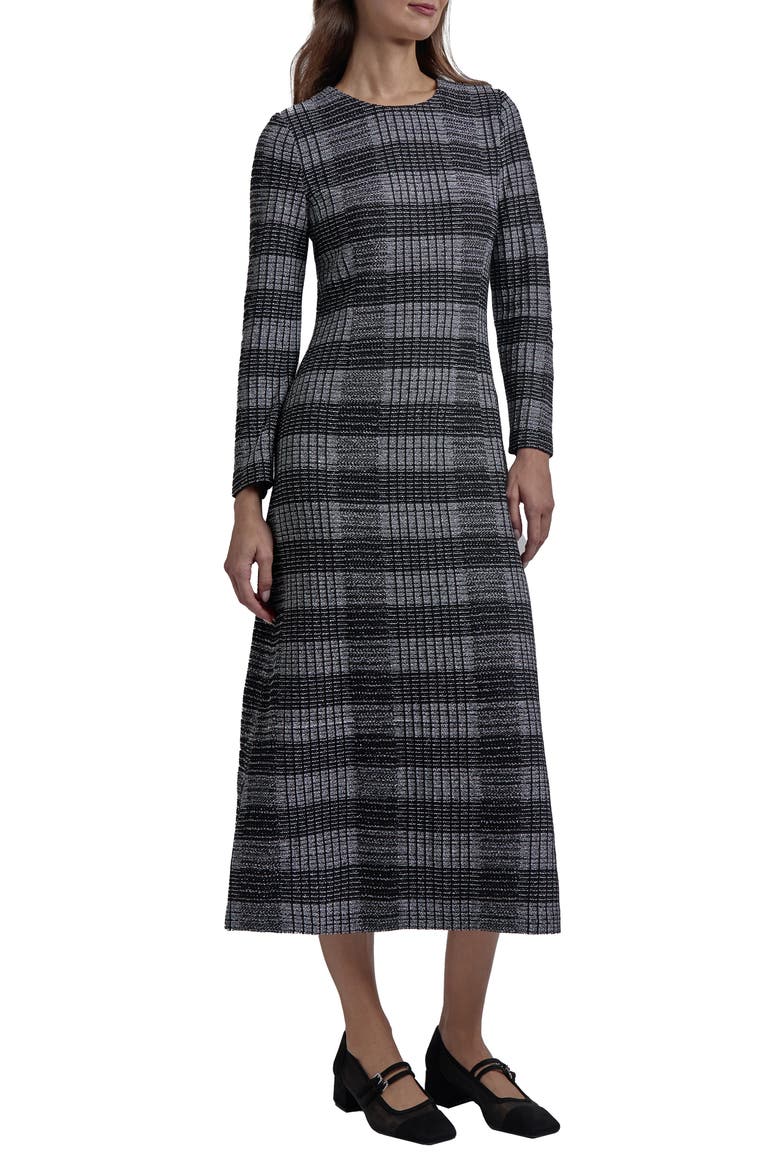 Heritage Fit Tweed Knit Maxi Dress, Alternate, color, BLACK/WHITE