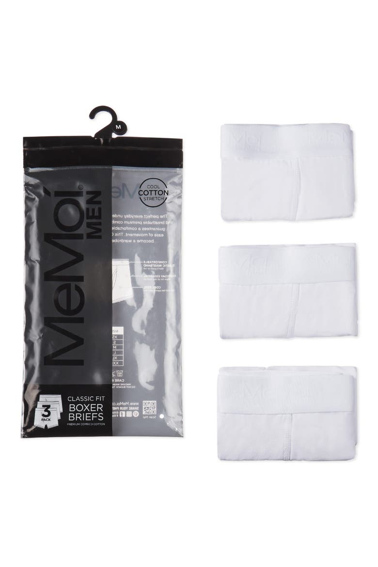 Assorted 3-Pack Cool Stretch Cotton Boxer Briefs, Alternate, color, WHITE