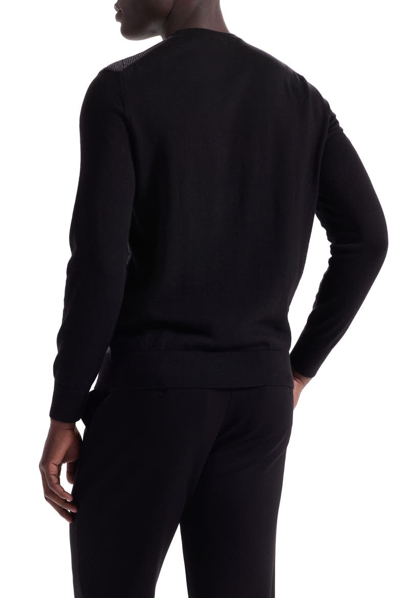 Diamond Merino Wool Sweater, Alternate, color, BLACK