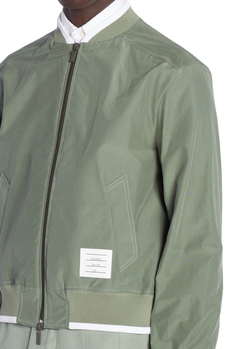 Thom Browne Mixed Media Bomber Jacket, Alternate, color,