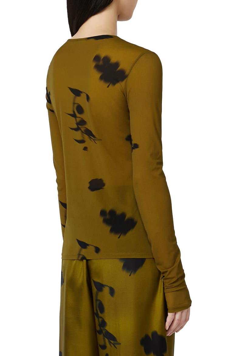 Effetto Floral Print Long Sleeve Shirt, Alternate, color, OLIVE GREEN
