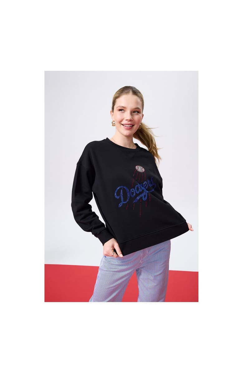 Terez Women's Terez Black Los Angeles Dodgers Oversized Gemstone Logo Sweatshirt, Alternate, color,