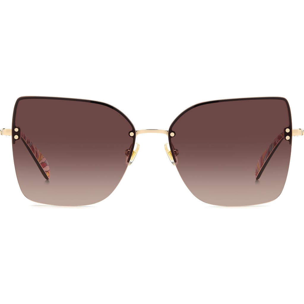 Kate Spade New York Ariellags 58mm Gradient Cat Eye Sunglasses In Gold/brown Gradient