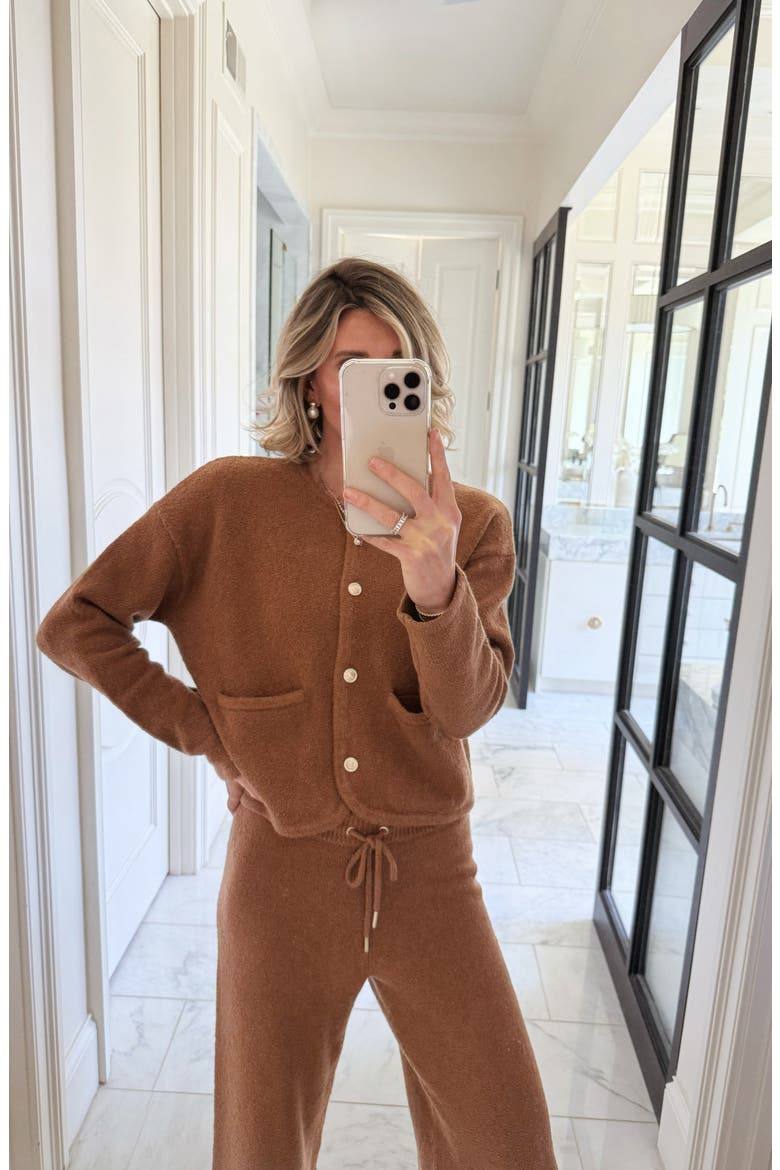 x @cellajaneblog Bouclé Cardigan, Alternate, color, CARAMEL