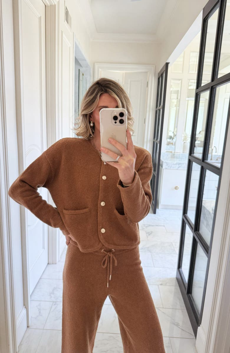Splendid x @cellajaneblog Bouclé Cardigan, Alternate, color, Caramel