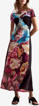Desigual Print Short Sleeve Maxi Dress