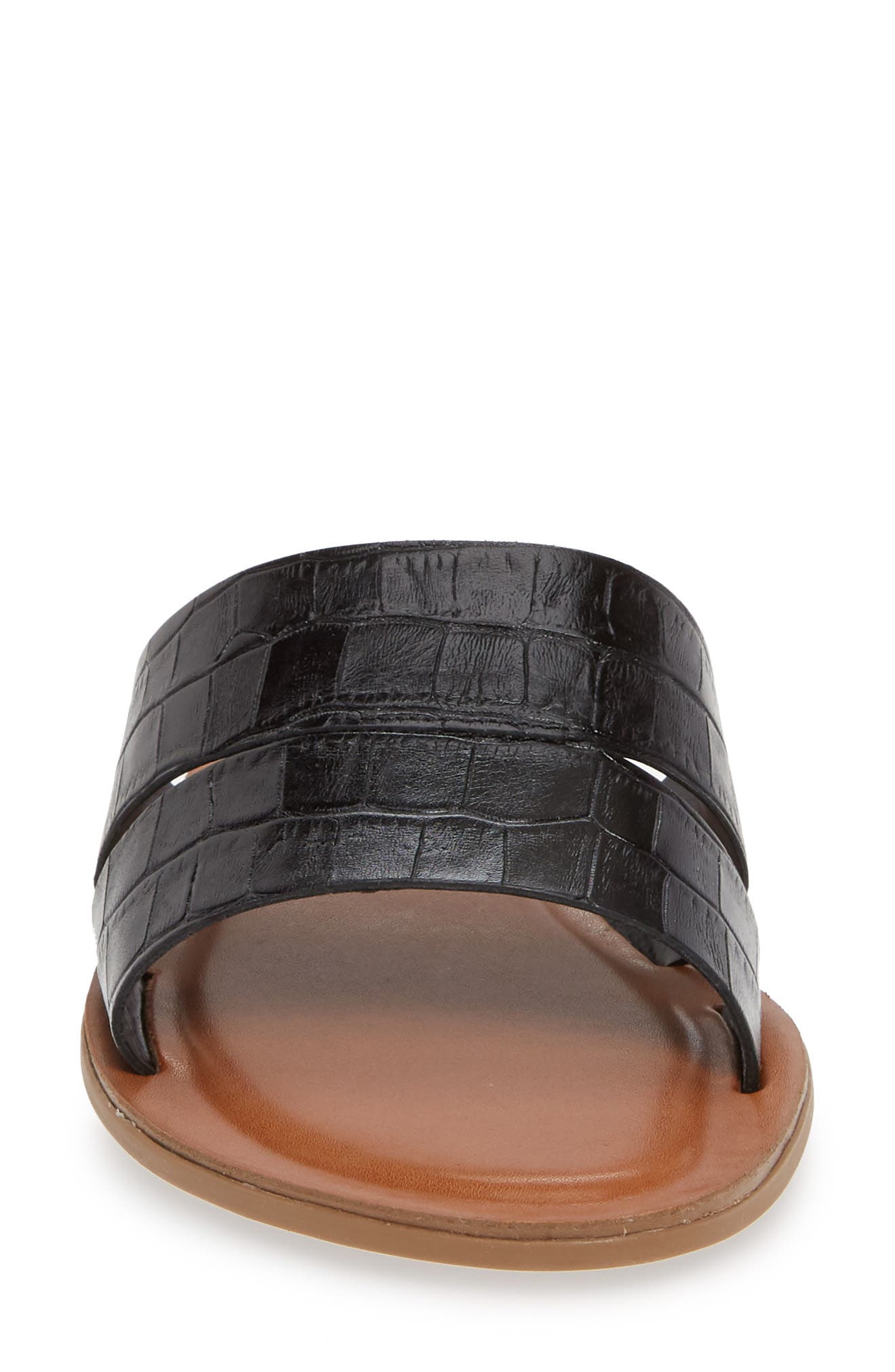 Alexandra Slide Sandal, Alternate, color, BLACK CROCO