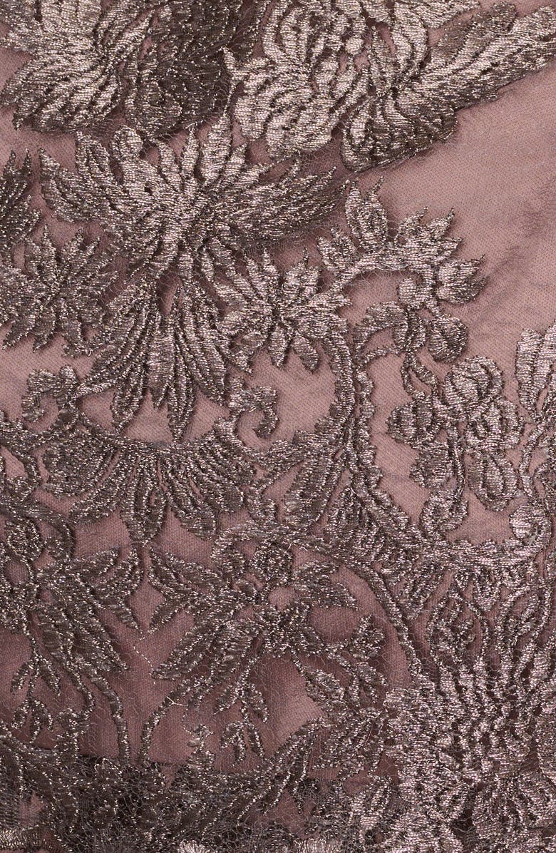 Adrianna Papell Metallic Embroidered Gown, Alternate, color, 