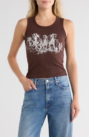 Vinyl Icons Horses Graphic Tank In Brown