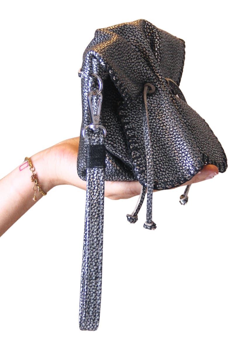 Carlos Falchi Mini Butterfly Lambskin Convertible Crossbody Bag, Alternate, color, Roman Chrome