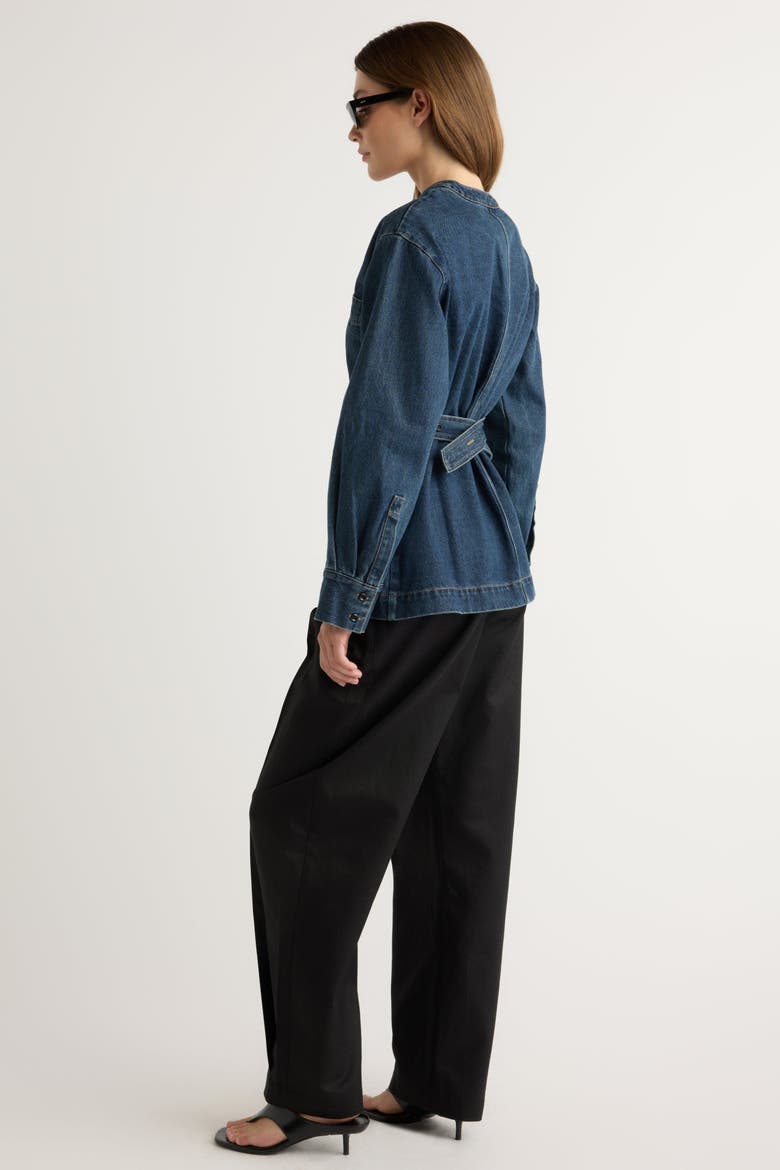 Emmett Structured-Sleeve Denim Jacket, Alternate, color, Indigo