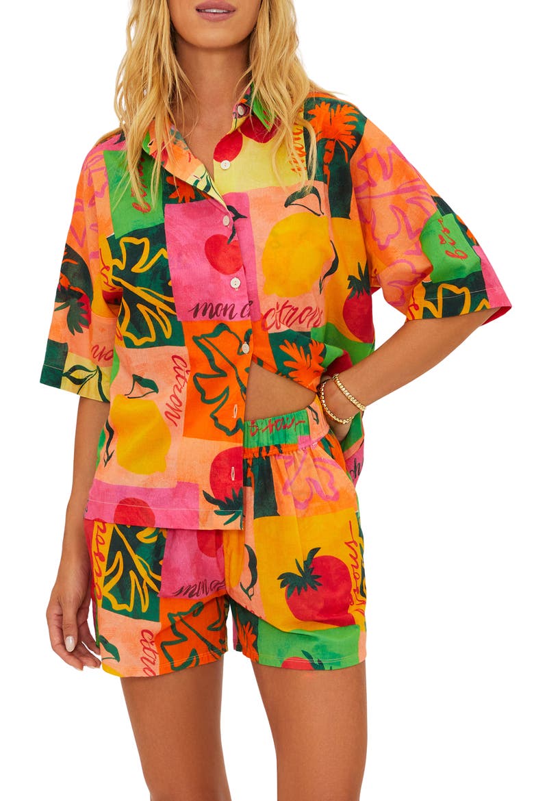 Nadia Oversize Cotton Cover-Up Top, Main, color, FRUIT MARKET