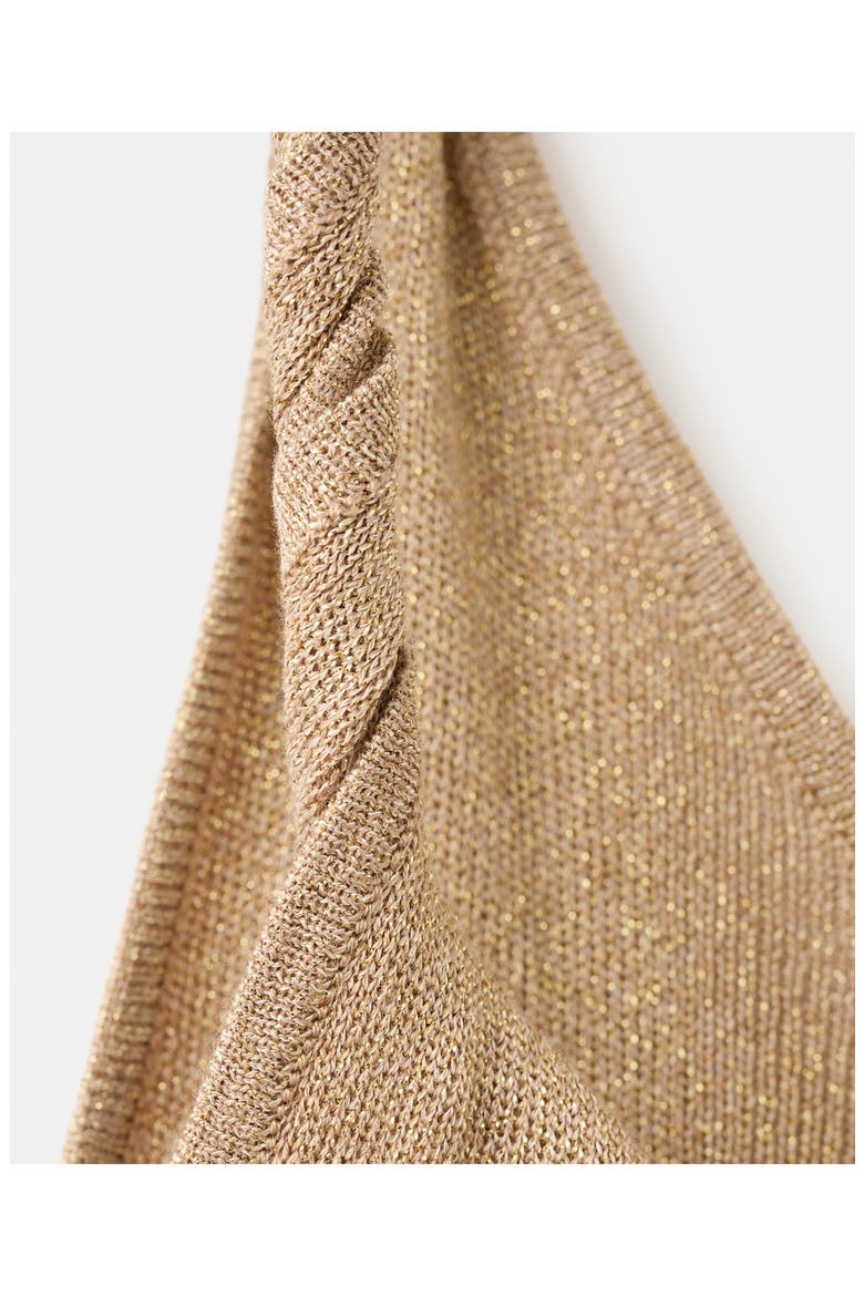 Metallic Asymmetric Knit Top, Alternate, color, GOLD