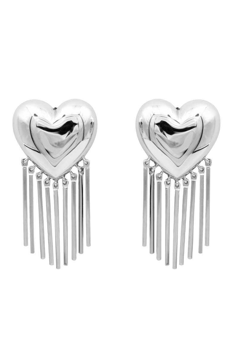 BLACK SUEDE STUDIO Fringe Earring, Main, color, Silver