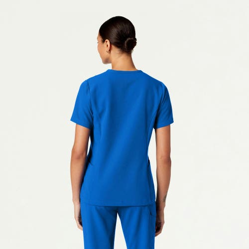 Jaanuu 2-pocket Tailored V-neck Scrub Top In Blue