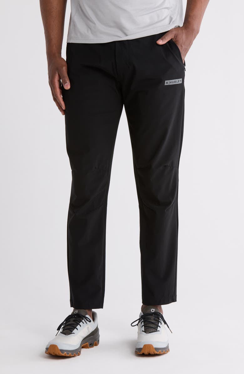 Hurley Exist Slim Warp Knit Joggers, Main, color, Black