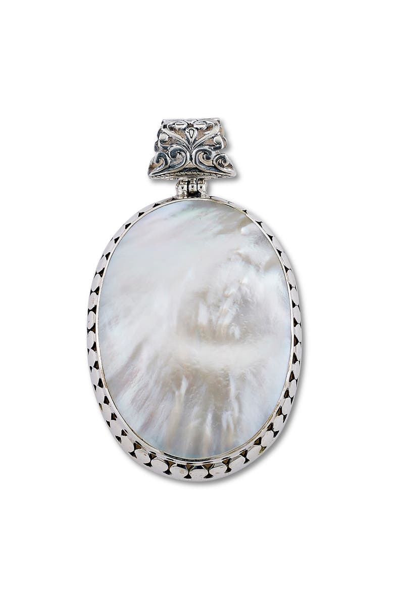 SAMUEL B. Sterling Silver Mother-of-Pearl Oval Pendant, Main, color,