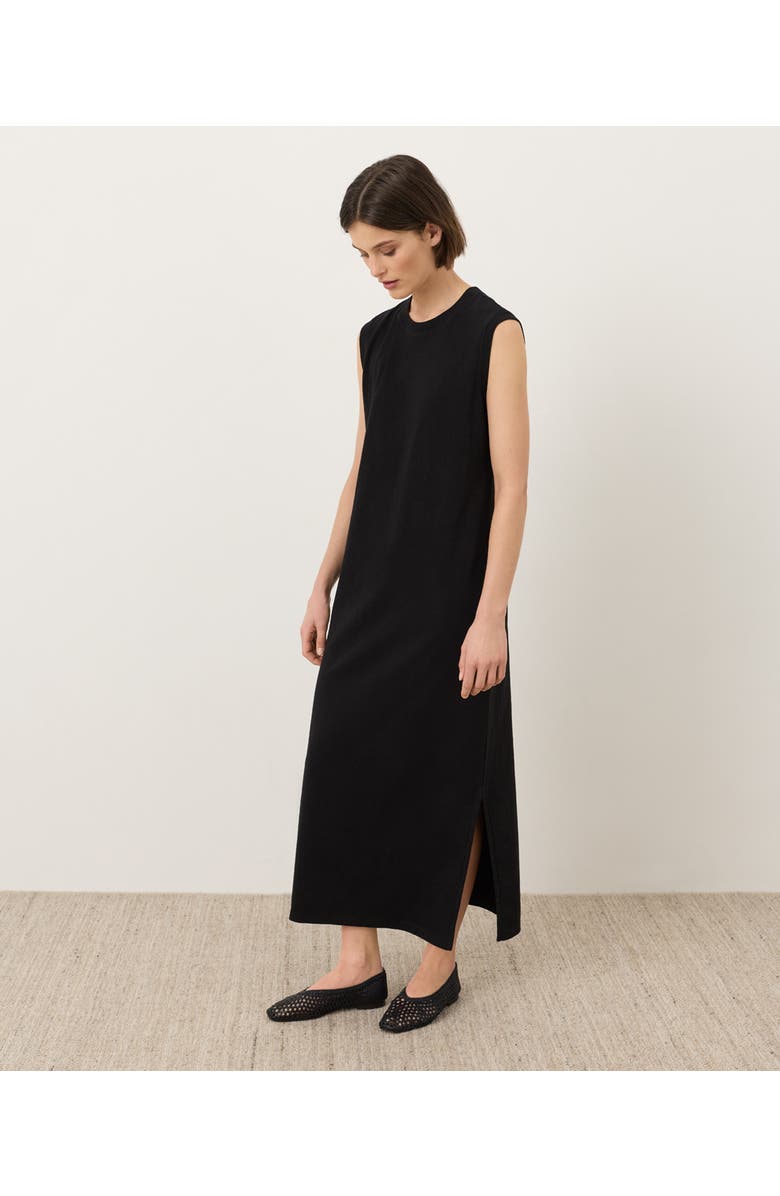 Pact Organic Cotton Soft-Slub Essential Easy Muscle Tee Maxi Dress, Alternate, color, Black