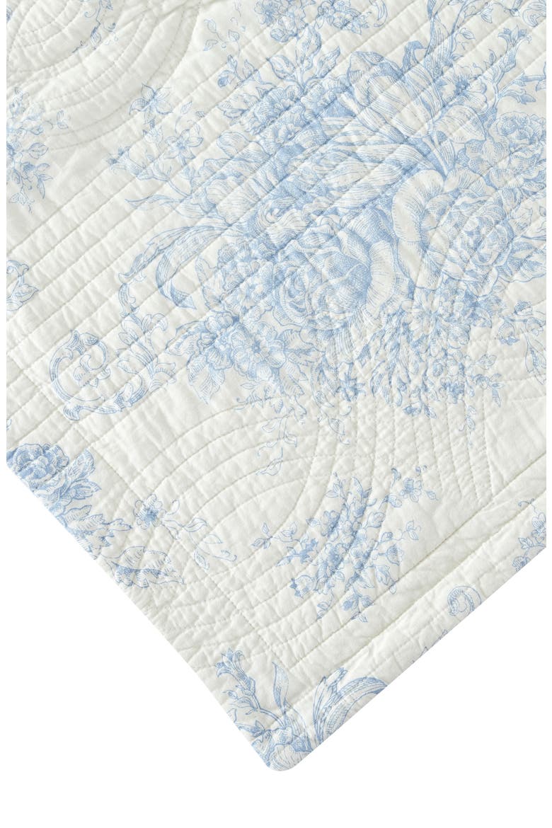 Toile Reversible Cotton Quilt Set, Alternate, color, LIGHT BLUE