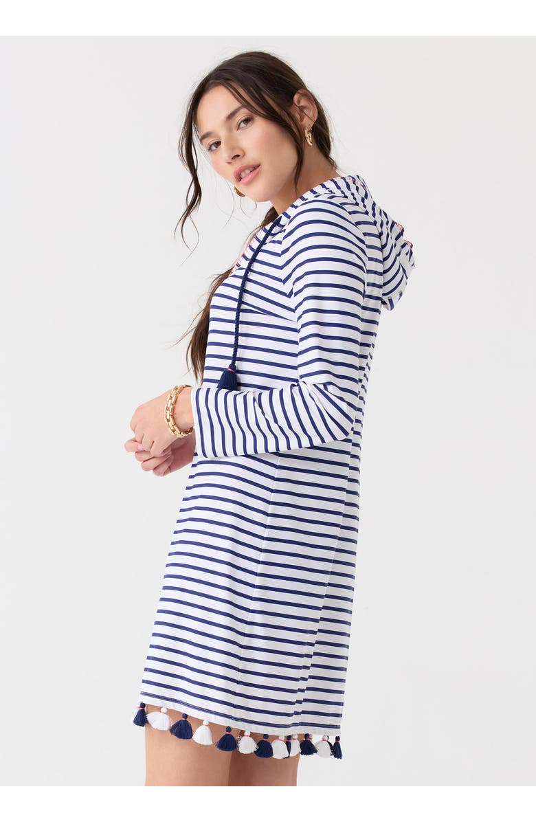 Cabana Life Hooded Cover Up, Alternate, color, Navy/Stripe