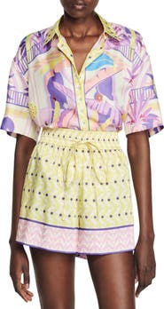 SANDRO Caroline Silk Button-Up Shirt