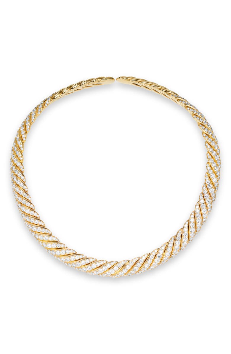 David Yurman Sculpted Cable Flex Necklace, Alternate, color, Gold