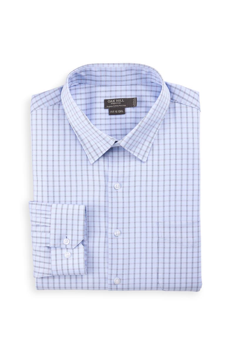 Oak Hill Premium by DXL Big & Tall Elevated Check Dress Shirt, Main, color, Blue