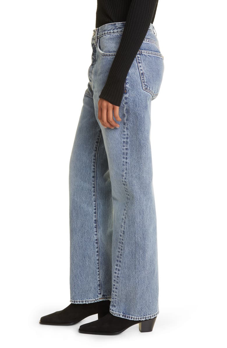 TOTEME Twisted Seam High Waist Straight Leg Jeans, Alternate, color, Worn Blue 485