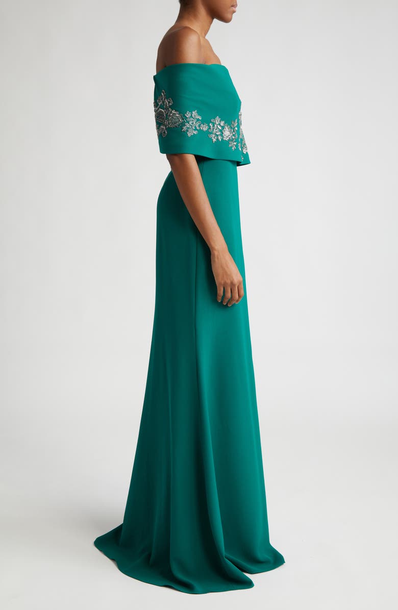 Lela Rose Beaded Off the Shoulder Gown, Alternate, color, 