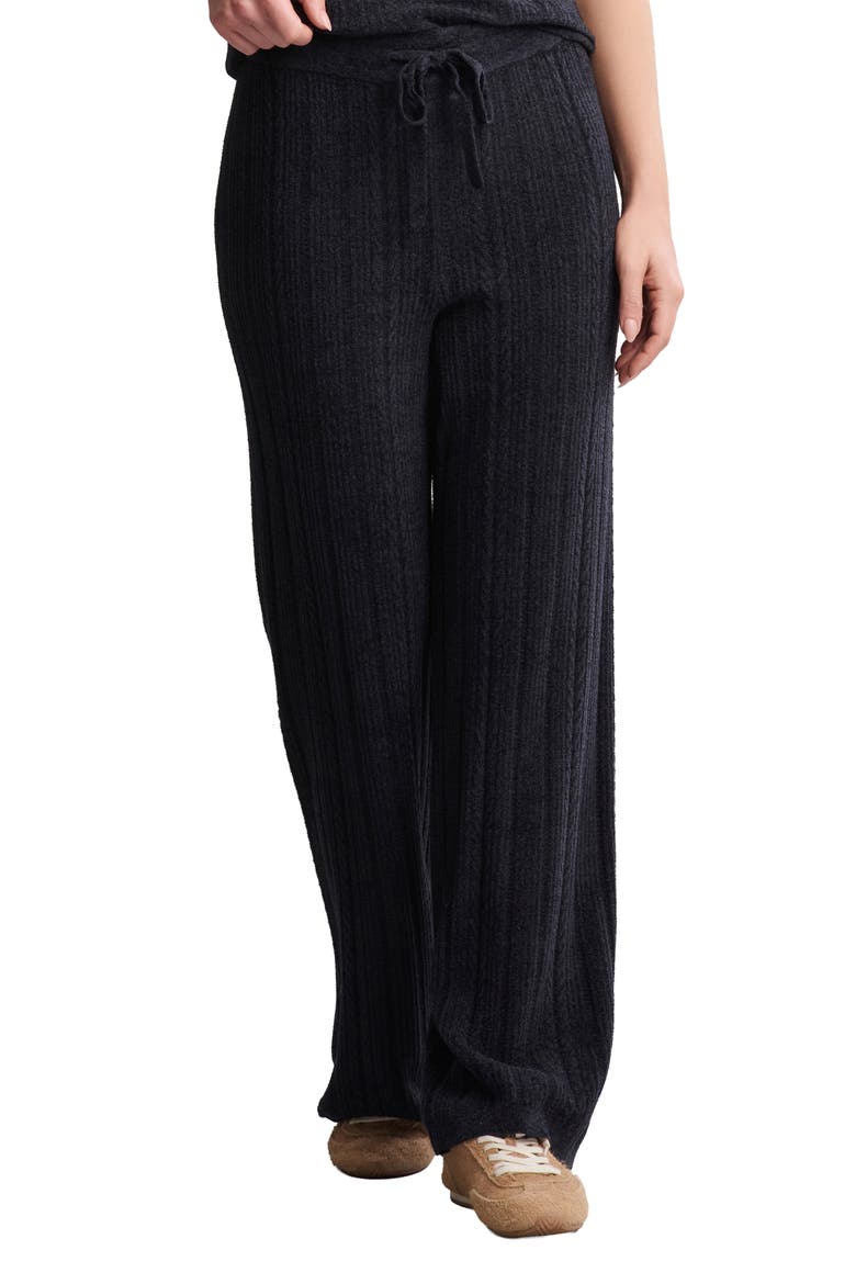 CozyChic® Ultra Lite® Cable Knit Lounge Pants, Main, color, BLACK
