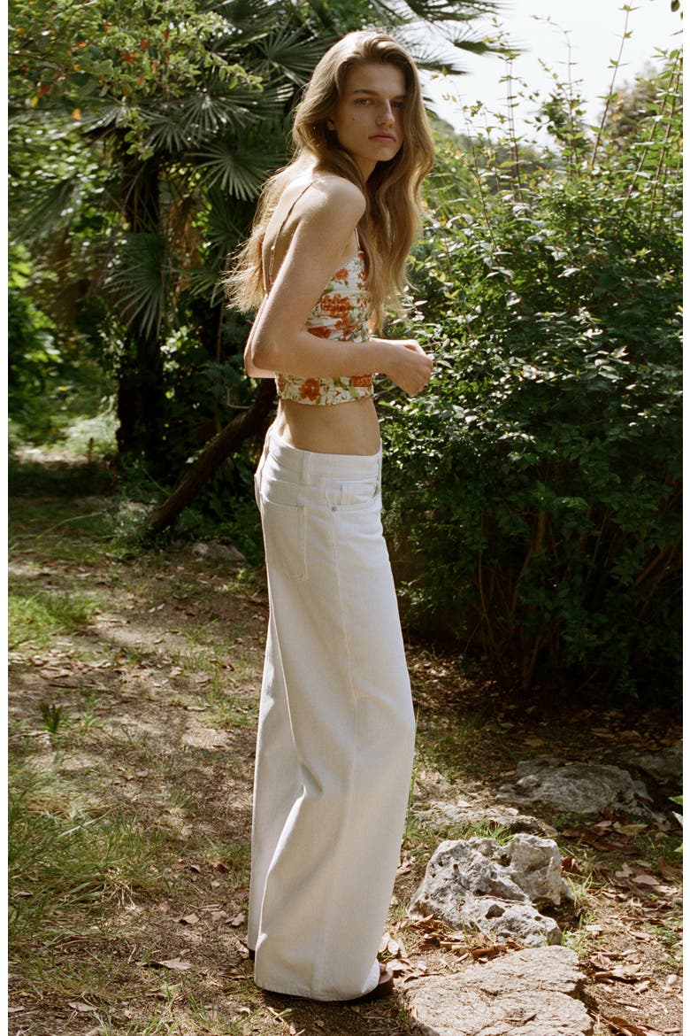 Low Rise Wide Leg Jeans, Alternate, color, WHITE