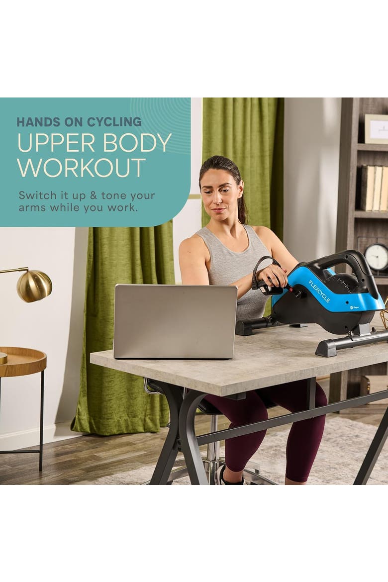 Flex Stride Under Desk Bike Pedal Mini Elliptical Exerciser, Alternate, color, Black/Blue