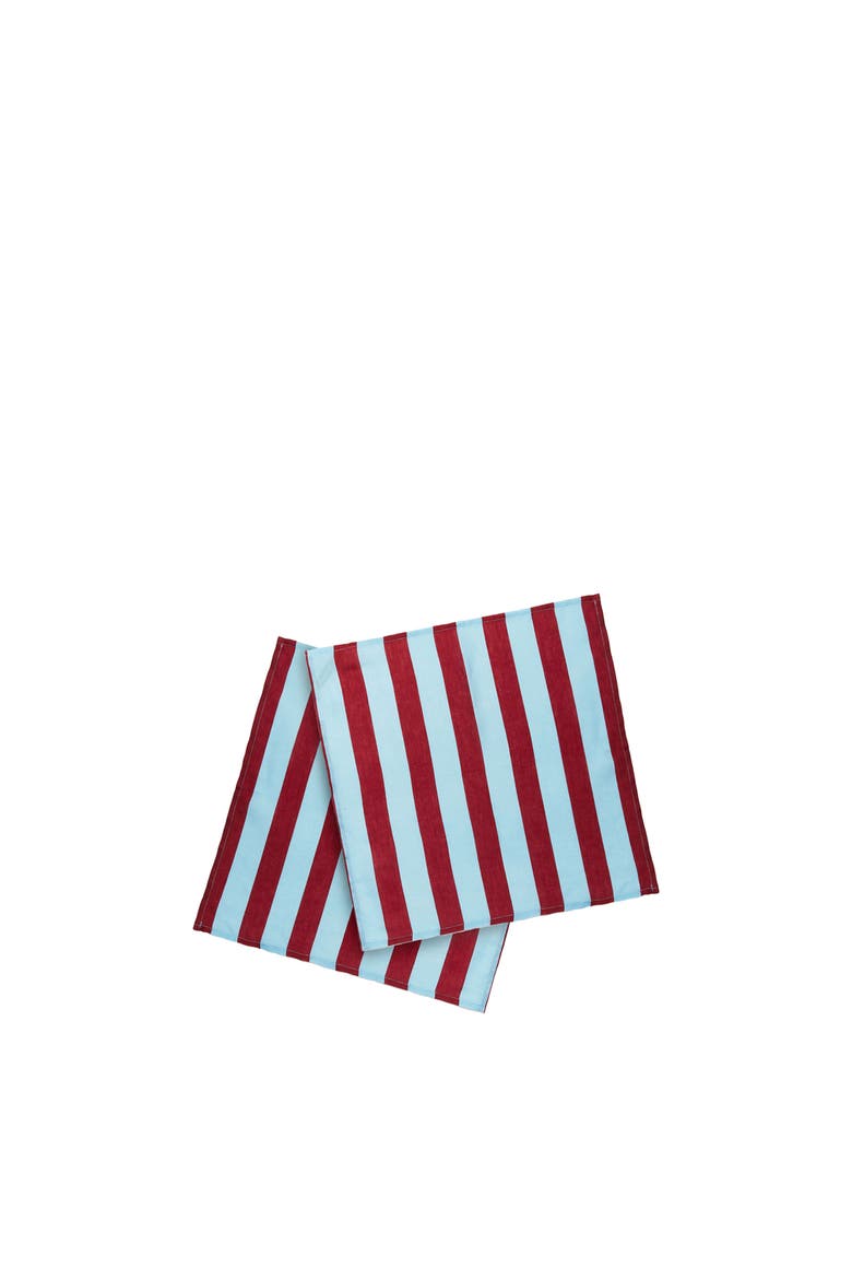 Large Napkins Set Of 6 (45X45) Riga Bordeaux - Azzurro, Alternate, color, Riga Bordeaux - Azzurro